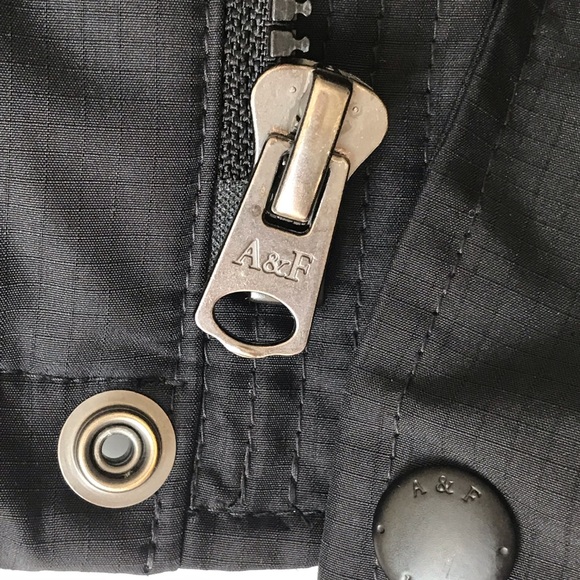 Abercrombie & Fitch Full Zip Black Utility Jacket Men's Large Warm Fleece Lined - Picture 12 of 16